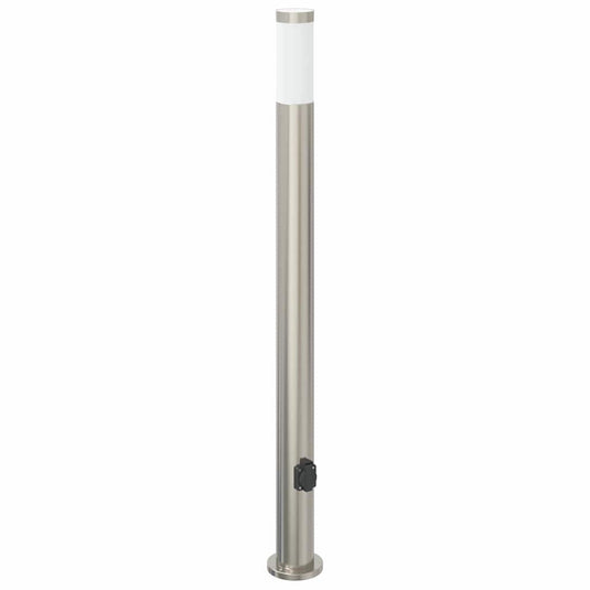 Vidaxl bolderarmatuur met stopcontact 110 cm rvs ip44