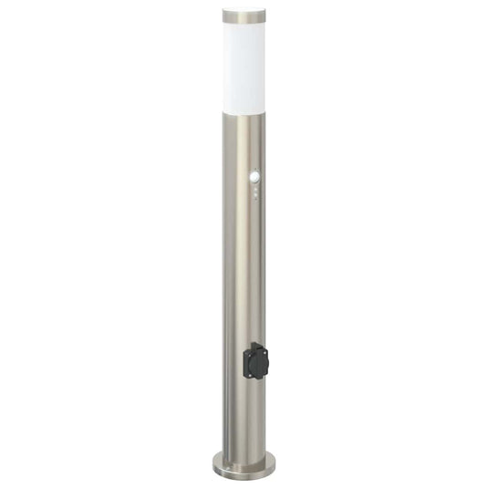 Vidaxl bolderarmatuur met sensor en stopcontact 80 cm roestvrij staal ip44
