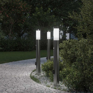 Vidaxl bolderverlichting met sensor en stopcontact 3 stuks 80 cm roestvrij staal ip44