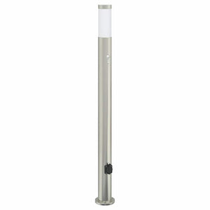 Vidaxl bolderarmatuur met sensor en stopcontact 110 cm roestvrij staal ip44