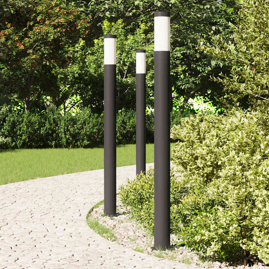 Vidaxl bolderverlichting 3 stuks 110 cm rvs ip44