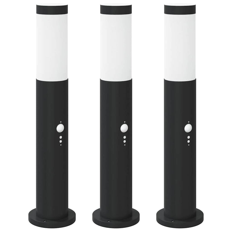 Afbeelding laden in galerijviewer, Vidaxl bolderverlichting met sensor 3 stuks 50 cm rvs ip44
