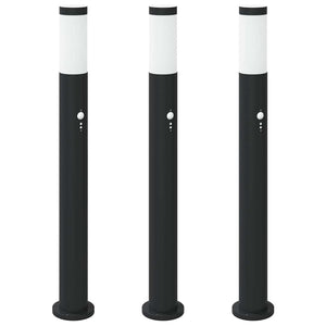 Vidaxl bolderverlichting met sensor 3 stuks 80 cm rvs ip44