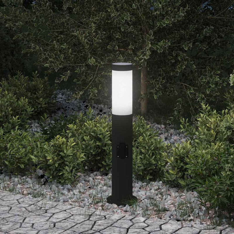 Afbeelding laden in galerijviewer, Vidaxl bolderarmatuur met stopcontact 50 cm rvs ip44

