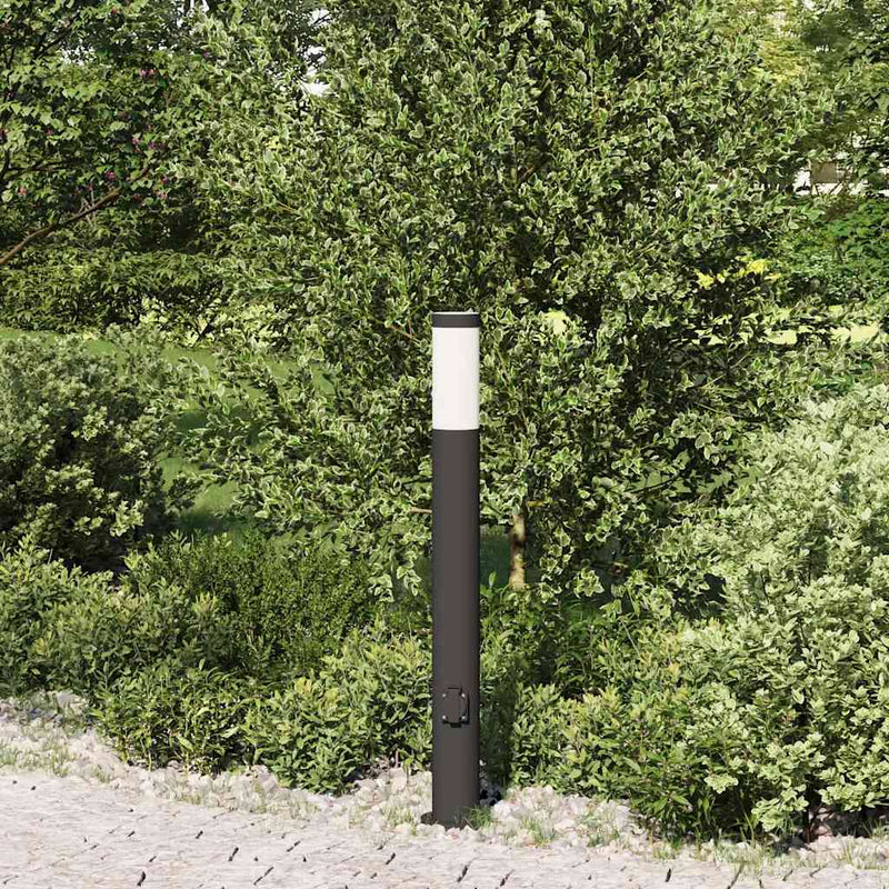 Afbeelding laden in galerijviewer, Vidaxl bolderarmatuur met stopcontact 80 cm rvs ip44
