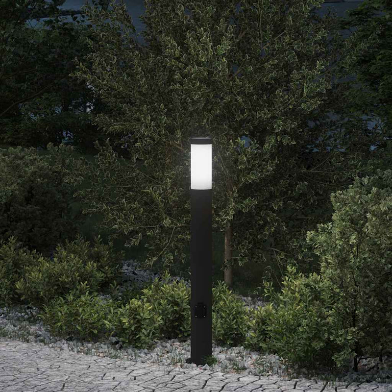 Afbeelding laden in galerijviewer, Vidaxl bolderarmatuur met stopcontact 80 cm rvs ip44
