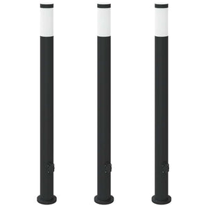 Vidaxl bolderverlichting met stopcontact 3 stuks 110 cm roestvrij staal ip44