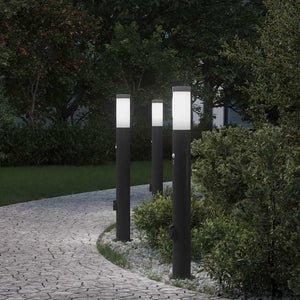 Vidaxl bolderverlichting met sensor en stopcontact 3 stuks 80 cm roestvrij staal ip44