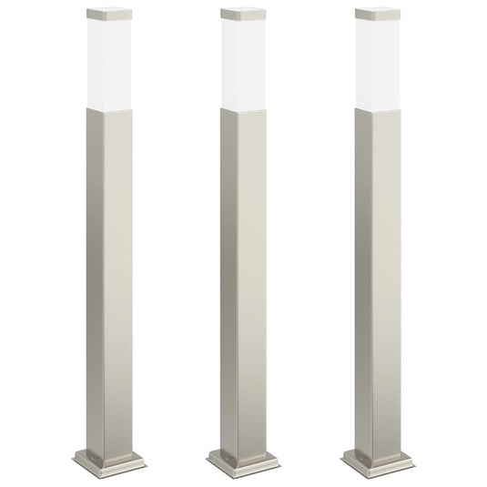 Vidaxl bolderverlichting 3 stuks 80 cm rvs ip44