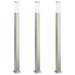 Vidaxl bolderverlichting 3 stuks 110 cm rvs ip44