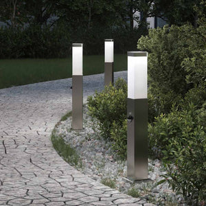 Vidaxl bolderverlichting met sensor 3 stuks 50 cm rvs ip44