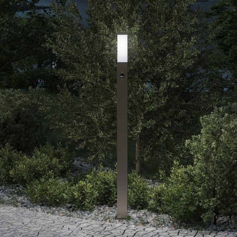 Afbeelding laden in galerijviewer, Vidaxl bolderverlichting met sensor 110 cm roestvrij staal ip44
