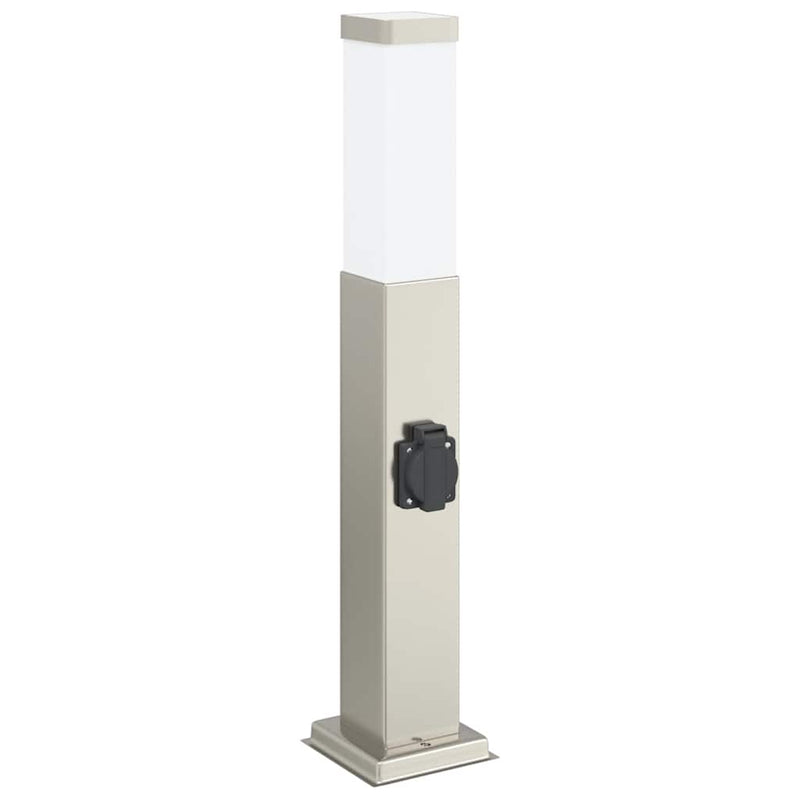 Afbeelding laden in galerijviewer, Vidaxl bolderarmatuur met stopcontact 50 cm rvs ip44
