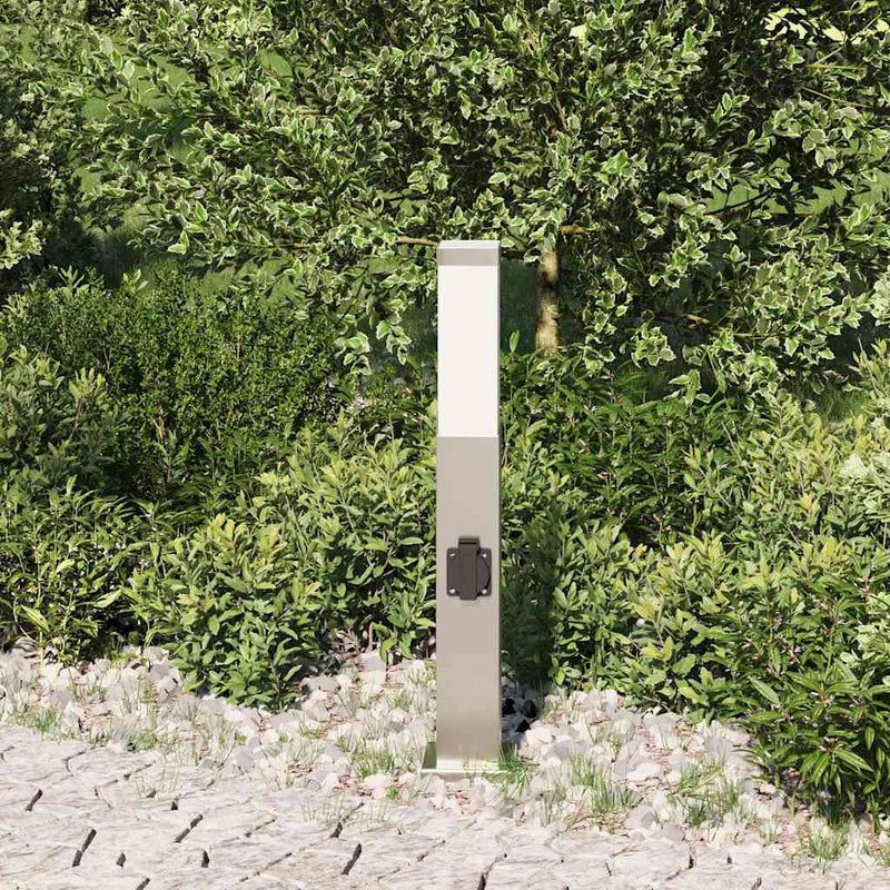 Afbeelding laden in galerijviewer, Vidaxl bolderarmatuur met stopcontact 50 cm rvs ip44
