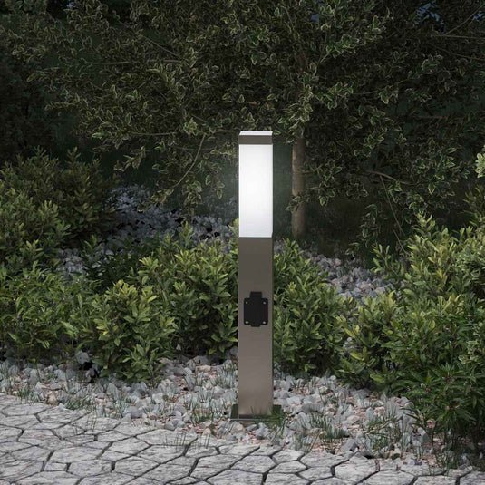 Vidaxl bolderarmatuur met stopcontact 50 cm rvs ip44