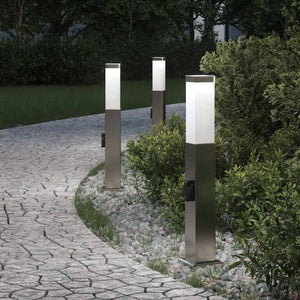 Vidaxl bolderverlichting met stopcontact 3 stuks 50 cm rvs ip44