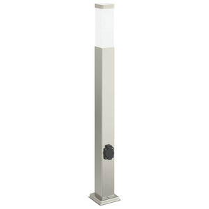 Vidaxl bolderarmatuur met stopcontact 80 cm rvs ip44
