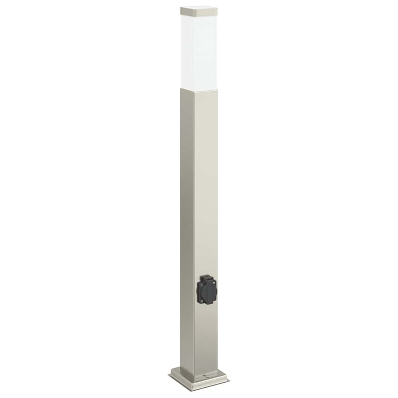 Afbeelding laden in galerijviewer, Vidaxl bolderarmatuur met stopcontact 80 cm rvs ip44
