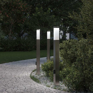 Vidaxl bolderverlichting met stopcontact 3 stuks 80 cm rvs ip44