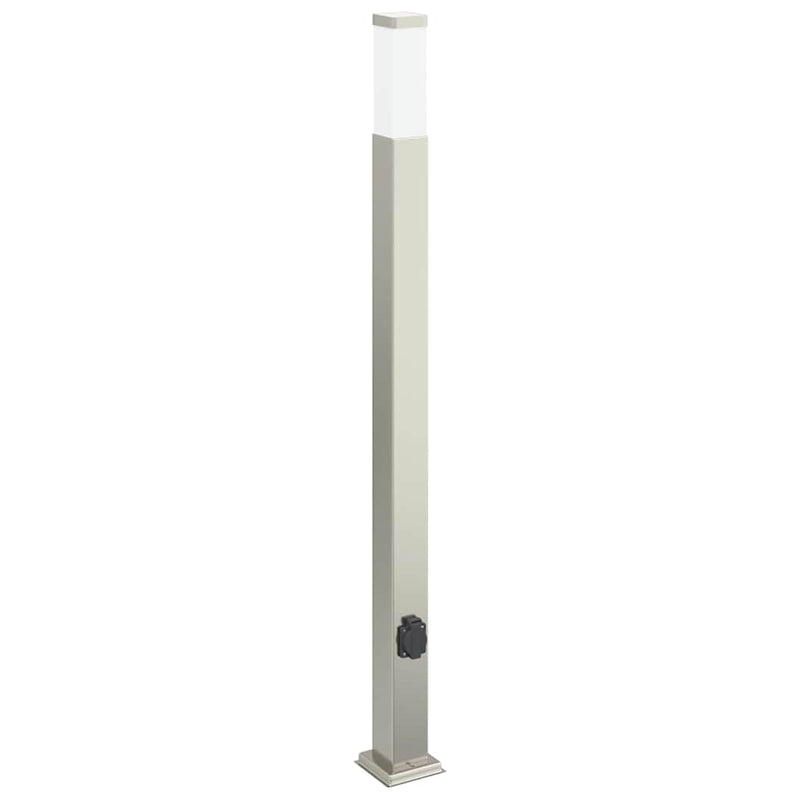 Afbeelding laden in galerijviewer, Vidaxl bolderarmatuur met stopcontact 110 cm rvs ip44
