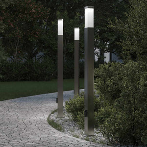 Vidaxl bolderverlichting met stopcontact 3 stuks 110 cm rvs ip44