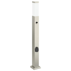Vidaxl bolderarmatuur met sensor en stopcontact 80 cm roestvrij staal ip44