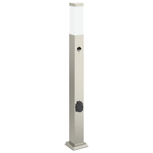 Vidaxl bolderarmatuur met sensor en stopcontact 80 cm roestvrij staal ip44