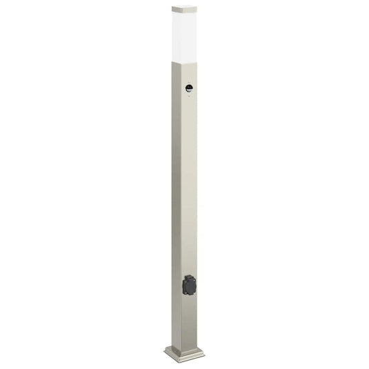 Vidaxl bolderarmatuur met sensor en stopcontact 110 cm roestvrij staal ip44