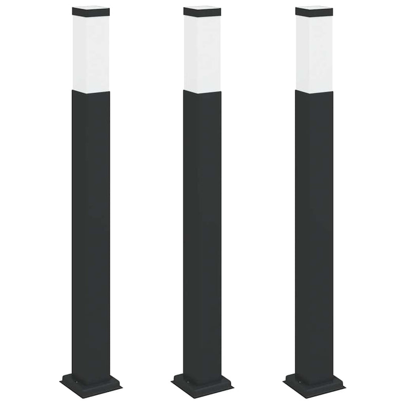Afbeelding laden in galerijviewer, Vidaxl bolderverlichting 3 stuks 80 cm zwart ip44
