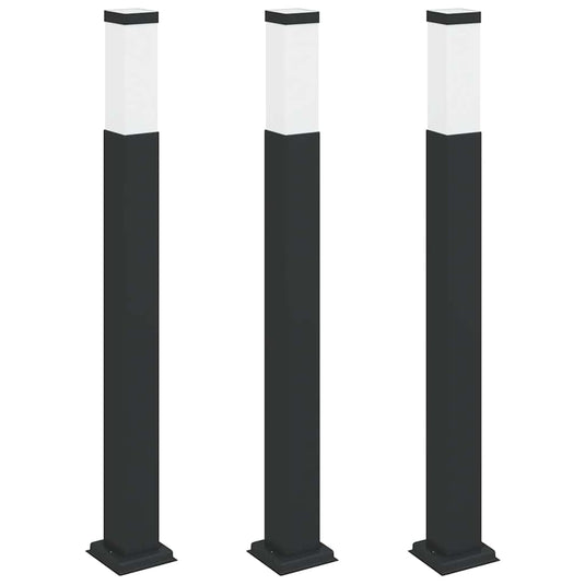 Vidaxl bolderverlichting 3 stuks 80 cm zwart ip44