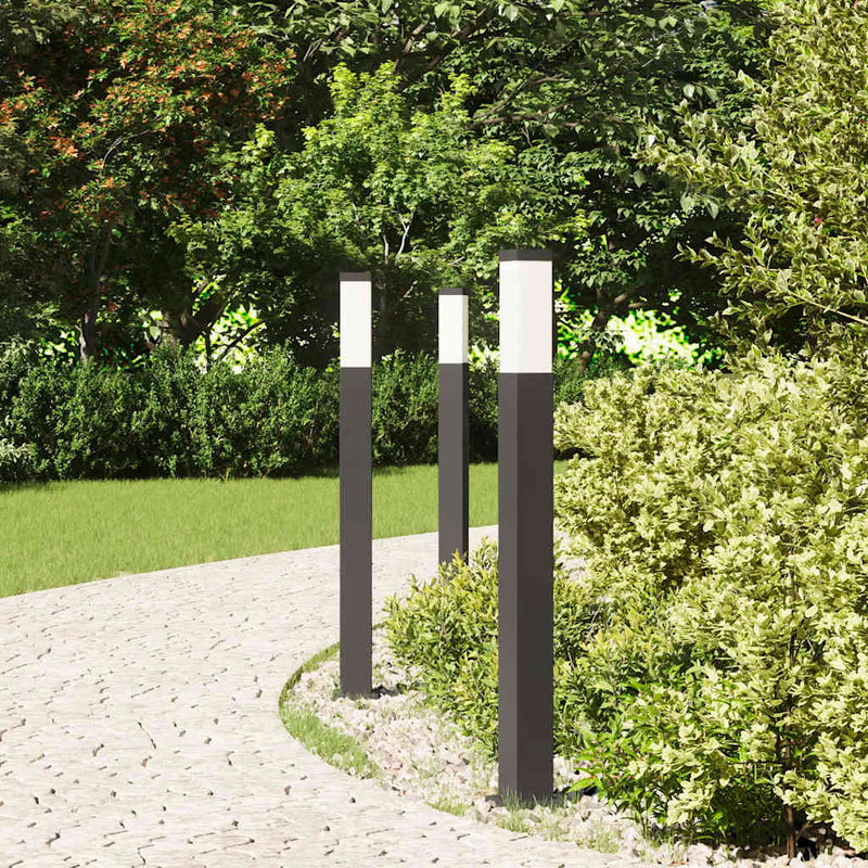 Afbeelding laden in galerijviewer, Vidaxl bolderverlichting 3 stuks 80 cm zwart ip44
