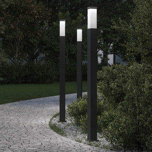 Vidaxl bolderverlichting 3 stuks 110 cm zwart ip44