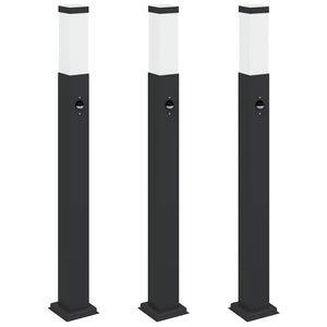 Vidaxl bolderverlichting met sensor 3 stuks 80 cm zwart ip44