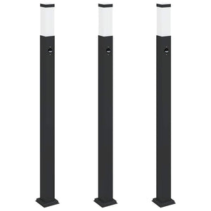 Vidaxl bolderverlichting met sensor 3 stuks 110 cm zwart ip44