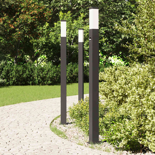 Vidaxl bolderverlichting met sensor 3 stuks 110 cm zwart ip44