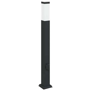 Vidaxl bolderarmatuur met stopcontact 80 cm zwart ip44