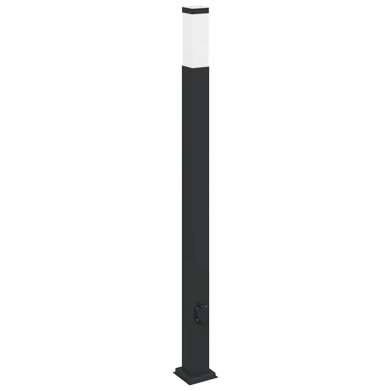 Afbeelding laden in galerijviewer, Vidaxl bolderarmatuur met stopcontact 110 cm zwart ip44
