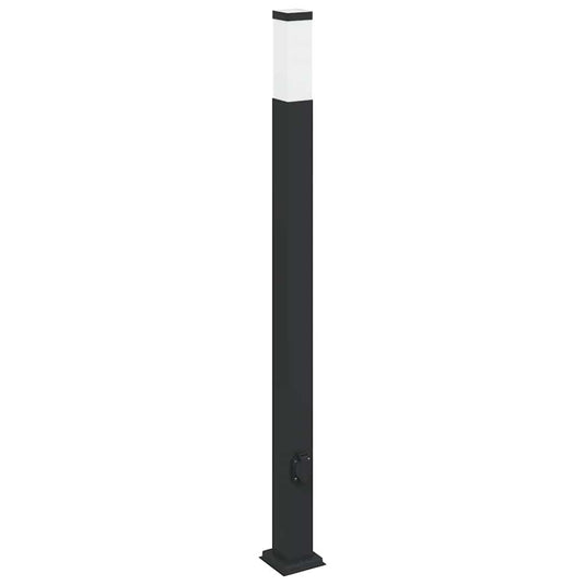 Vidaxl bolderarmatuur met stopcontact 110 cm zwart ip44