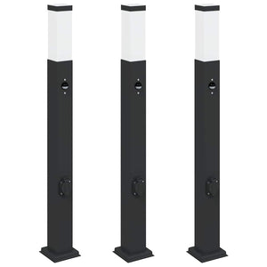 Vidaxl bolderverlichting met sensor en stopcontact 3 stuks 80 cm zwart ip44