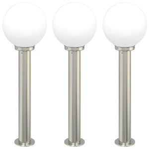 Vidaxl bolderverlichting 3 stuks 80 cm rvs ip44