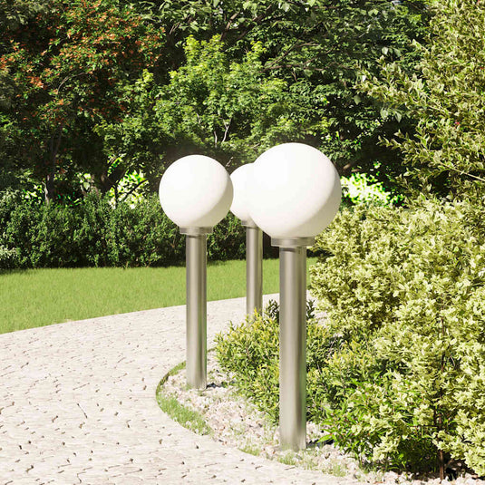 Vidaxl bolderverlichting 3 stuks 80 cm rvs ip44