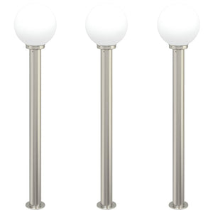 Vidaxl bolderverlichting 3 stuks 120 cm rvs ip44