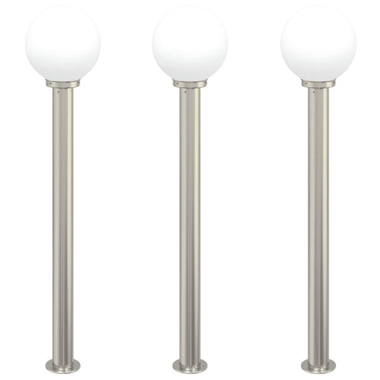 Vidaxl bolderverlichting 3 stuks 120 cm rvs ip44