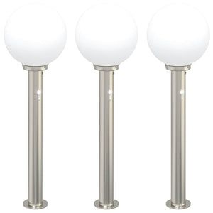 Vidaxl bolderverlichting met sensor 3 stuks 80 cm rvs ip44