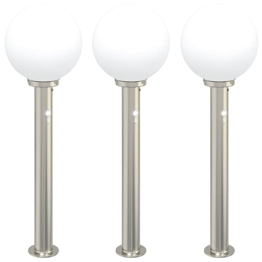 Vidaxl bolderverlichting met sensor 3 stuks 80 cm rvs ip44