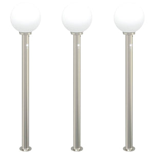 Vidaxl bolderverlichting met sensor 3 stuks 120 cm rvs ip44