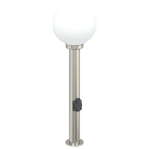 Vidaxl bolderarmatuur met stopcontact 80 cm rvs ip44