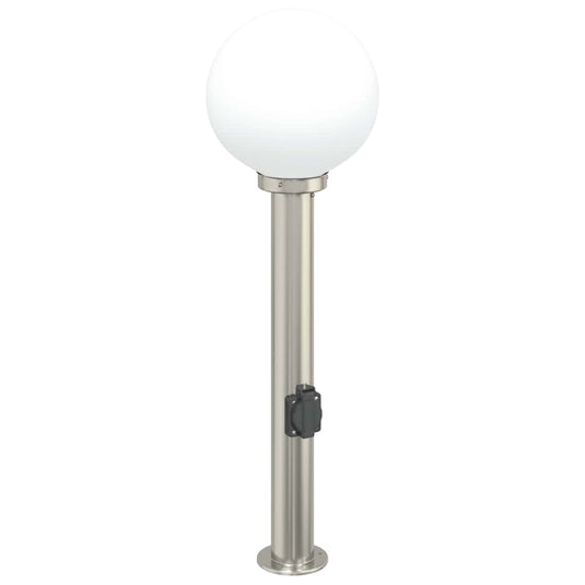 Vidaxl bolderarmatuur met stopcontact 80 cm rvs ip44