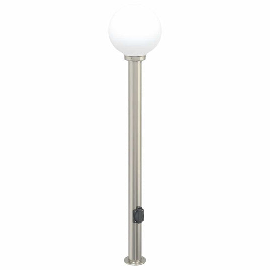 Vidaxl bolderarmatuur met stopcontact 120 cm rvs ip44
