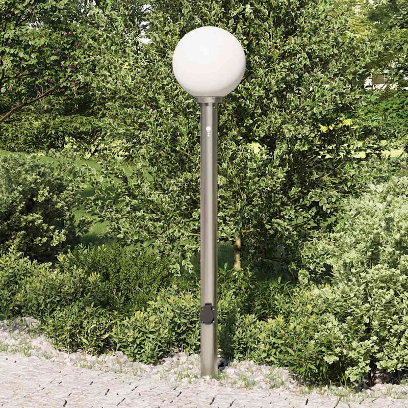 Afbeelding laden in galerijviewer, Vidaxl bolderarmatuur met sensor en stopcontact 120 cm roestvrij staal ip44
